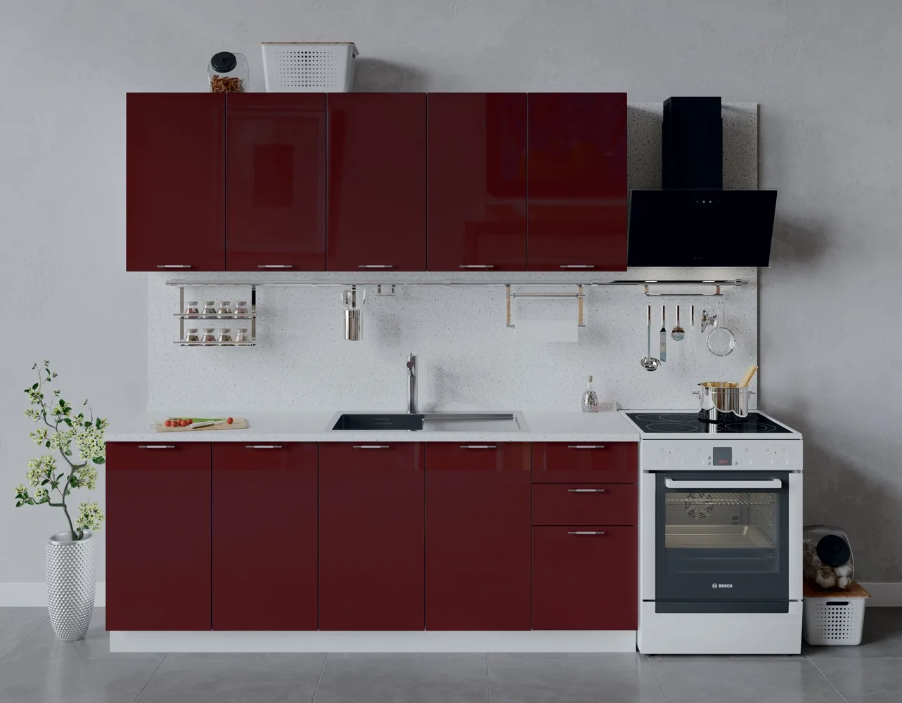 Galvanized steel modular kitchen by Carol InDecor