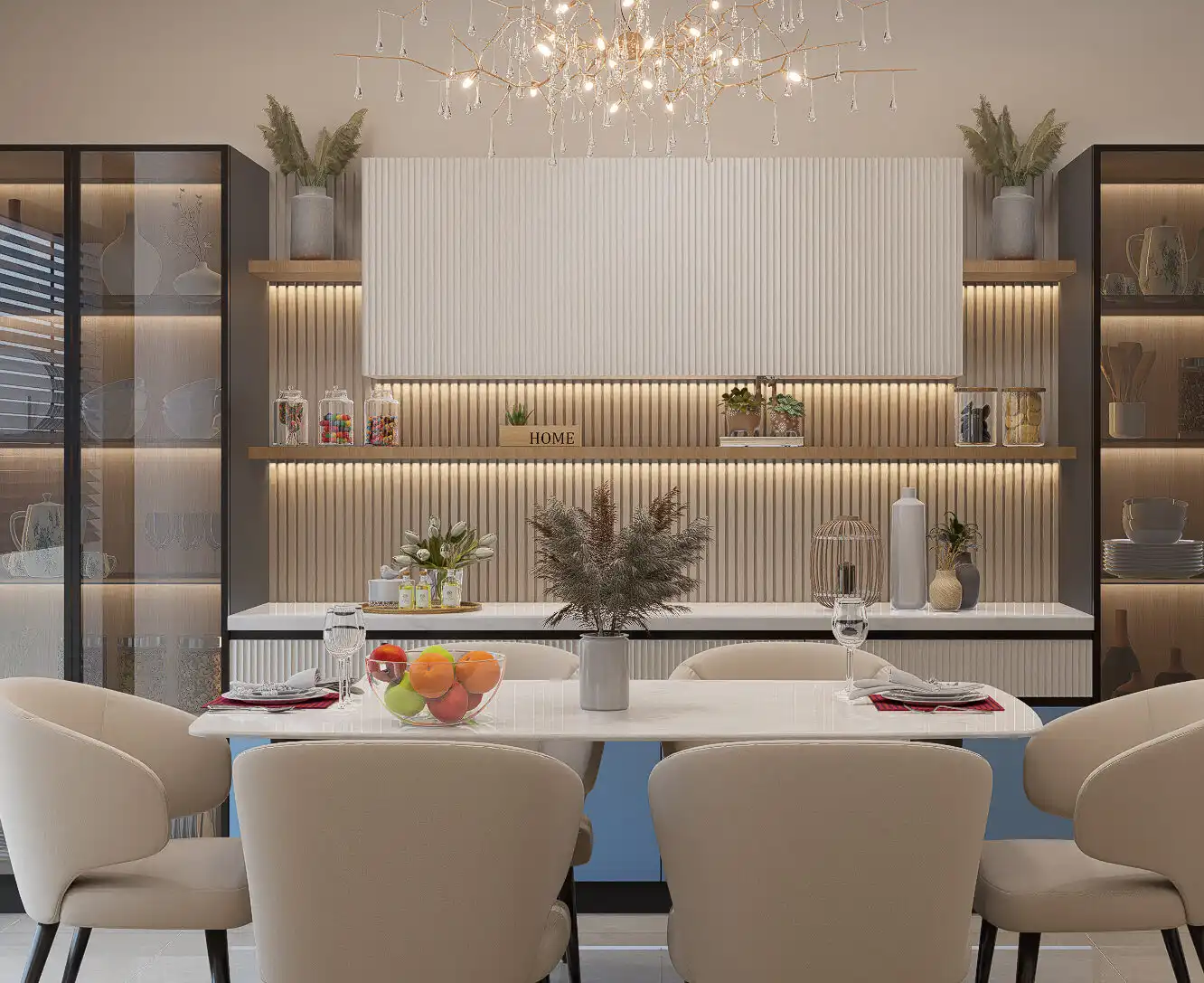 Premium steel kitchen and dining interior by Carol InDecor