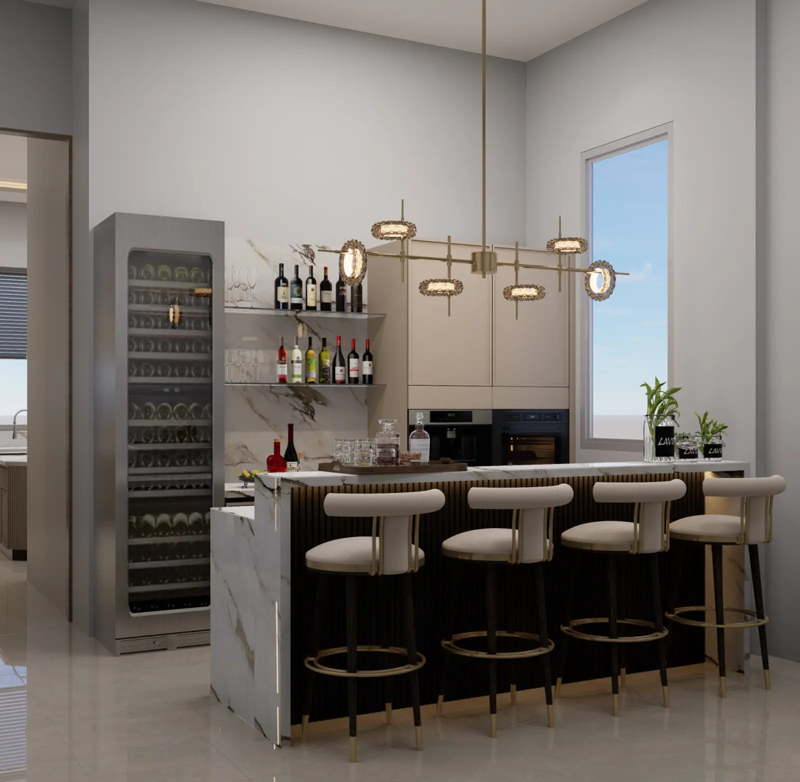 Premium steel home bar unit by Carol InDecor